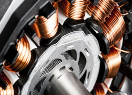 Motor assembly with copper windings and magnets