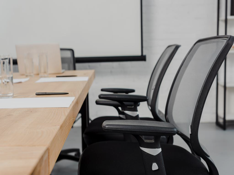 Conference room with empty chairs
